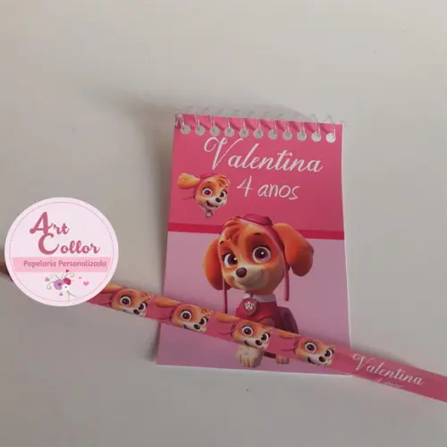 20 Bloquinhos Skye + Lápis Personalizado