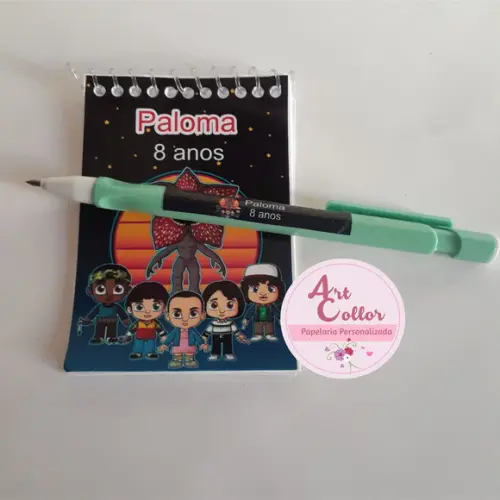 20 Bloquinhos Stranger Things + Lapiseira Personalizada