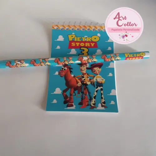 20 Bloquinhos Toy Story + Lápis Personalizado