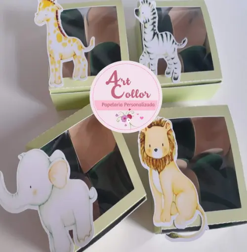 10 Caixas para 4 Doces Safari