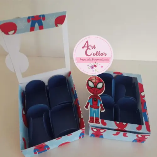 10 Caixas para 4 Doces Homem Aranha