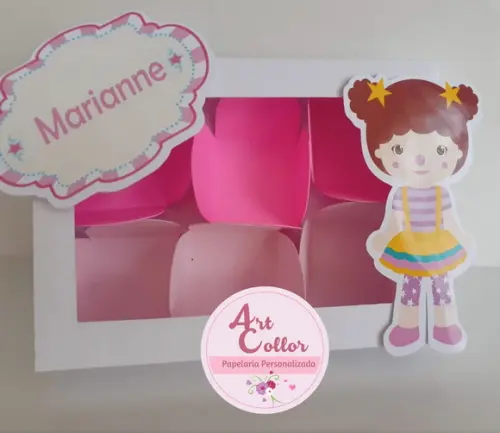 10 Caixas para 6 Doces Circo Rosa