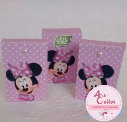 20 Caixinhas para Tic Tac Minnie Rosa