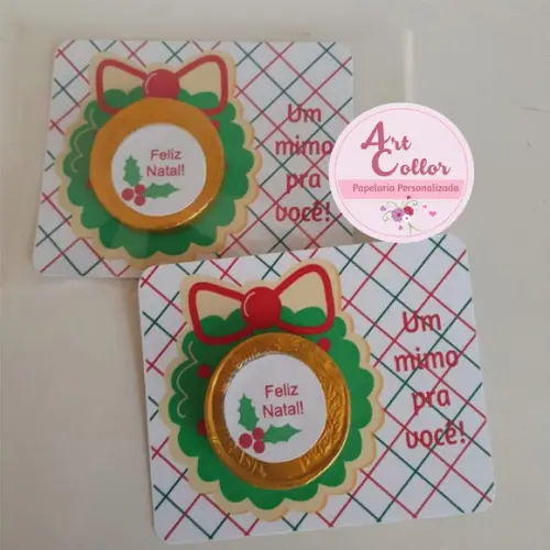 30 Cards Moeda Chocolate Natal
