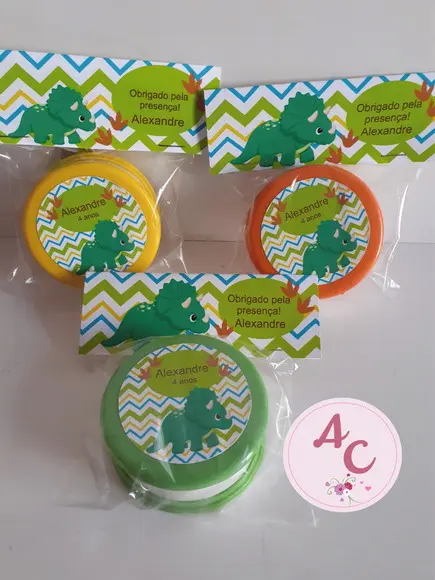 20 Copos Retrátil Personalizado Dinossauro Cute