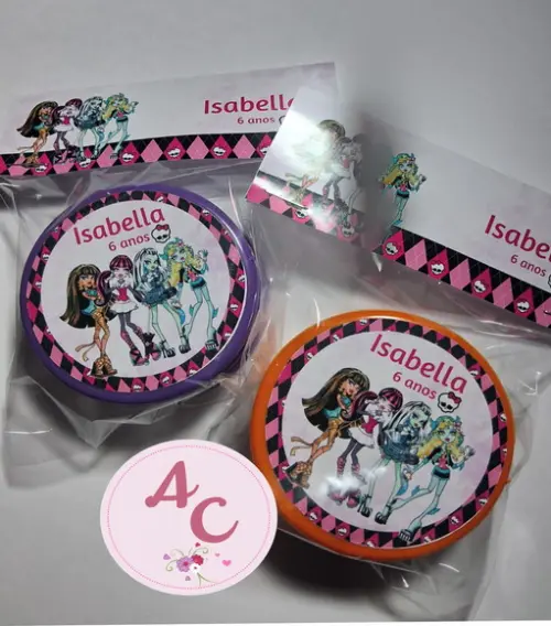 20 Copos Retrátil Personalizado Monster High