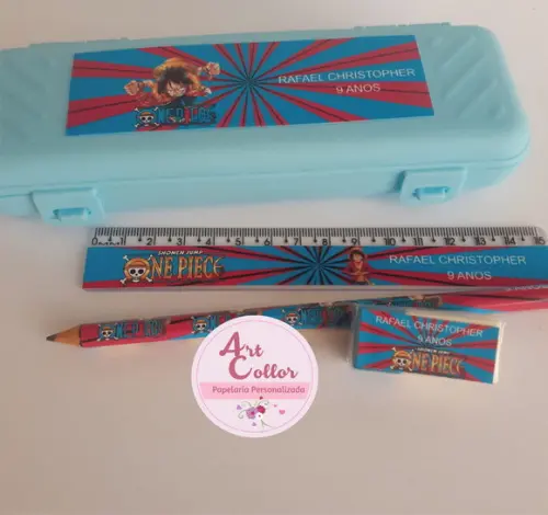 15 Kits Estojo Escolar One Piece