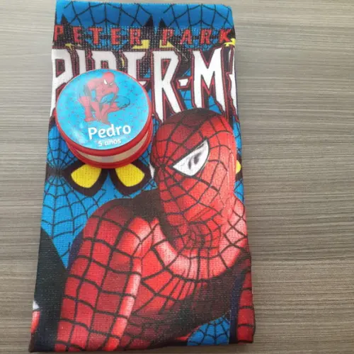 15 Kits Toalhinha para Mãos + Copo Retrátil Homem Aranha