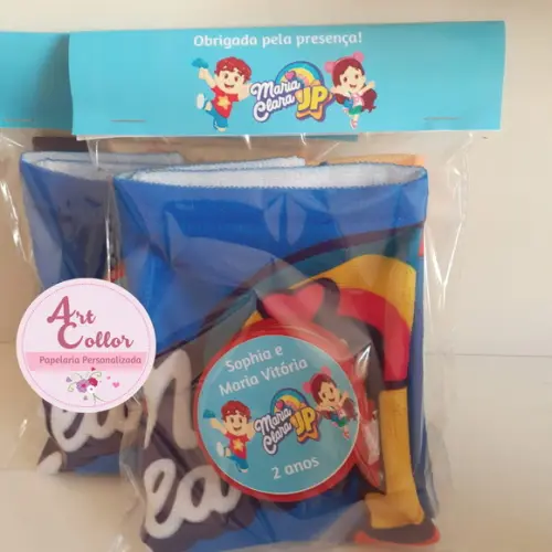 15 Kits Toalhinha para Mãos + Copo Retrátil Maria Clara e Jp