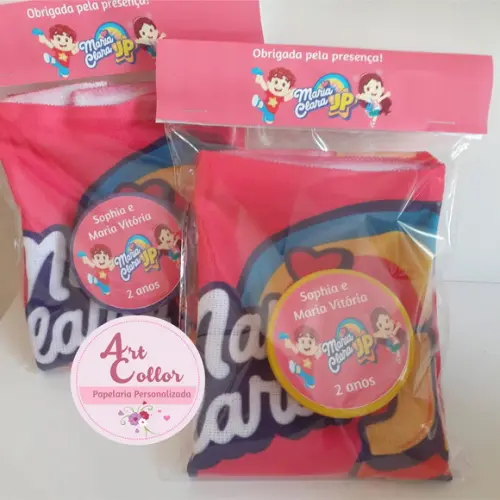 15 Kits Toalhinha para Mãos + Copo Retrátil Maria Clara e Jp