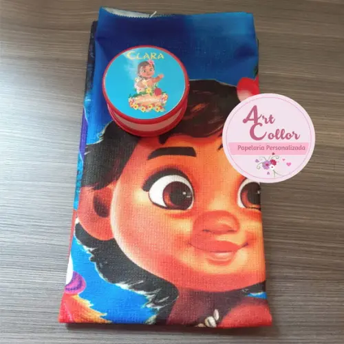 15 Kits Toalhinha para Mãos + Copo Retrátil Moana Baby