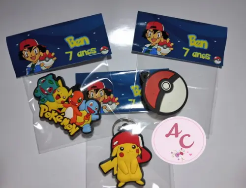 20 Chaveiros Emborrachado Pokemon Pokebola