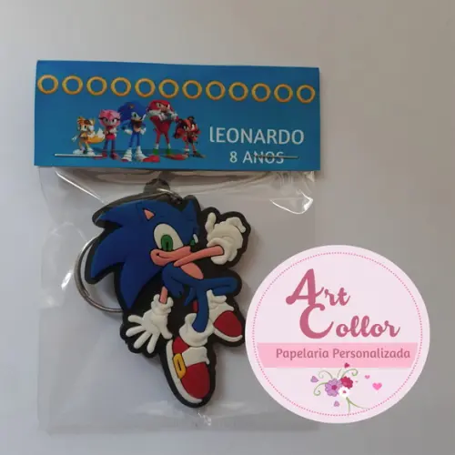 20 Chaveiros Emborrachado Sonic