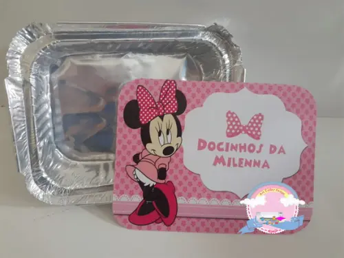 30 Marmitinhas Personalizada Minnie Rosa