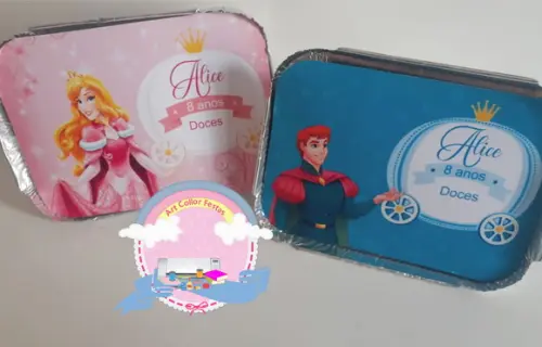 30 Marmitinhas Princesa Aurora e Principe / Meninas e Meninos