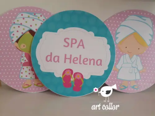 3 Plaquinhas Redonda para Parede Spa