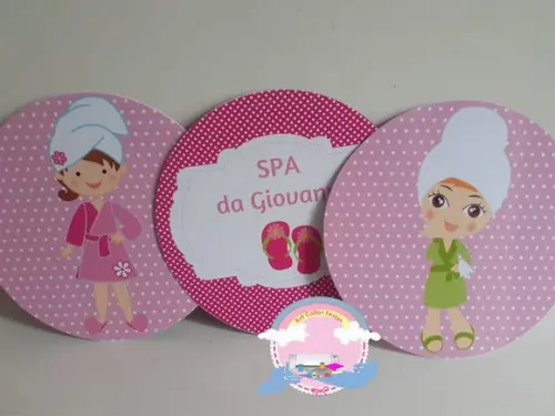 3 Plaquinhas Redonda para Parede Spa