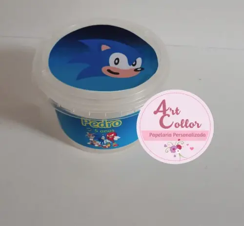 20 copinhos com tampa Personalizado Sonic