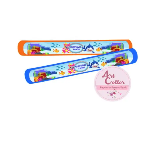 25 Pulseiras Bate Enrola Baby Shark