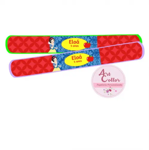 25 Pulseiras Bate Enrola Branca de Neve
