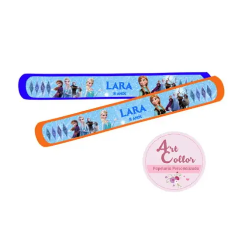 25 Pulseiras Bate Enrola Frozen