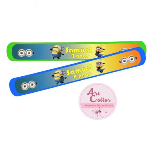 25 Pulseiras Bate Enrola Minions