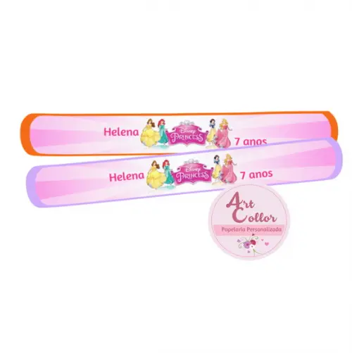25 Pulseiras Bate Enrola Princesas
