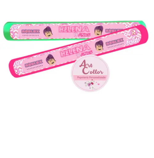 25 Pulseiras Bate Enrola Roblox Rosa
