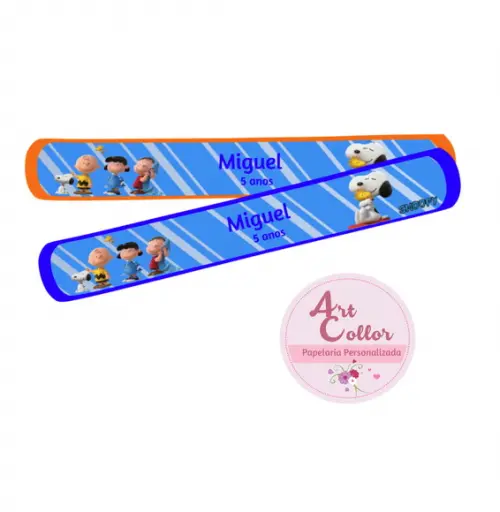 25 Pulseiras Bate Enrola Snoopy