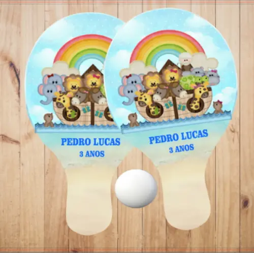 15 pares de Raquetes de Ping Pong Personalizadas Arca de Noe