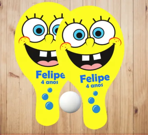 15 pares de Raquetes de Ping Pong Personalizadas Bob Esponja