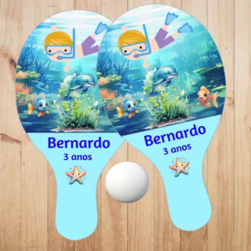 15 pares de Raquetes de Ping Pong Personalizadas Fundo do Mar