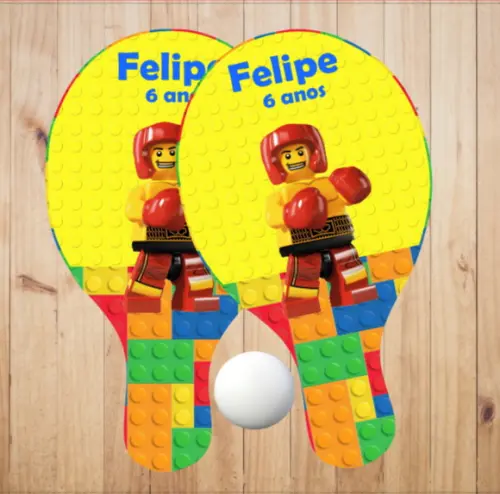 15 pares de Raquetes de Ping Pong Personalizadas Lego