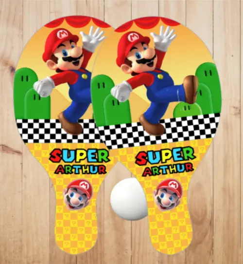 15 pares de Raquetes de Ping Pong Personalizadas Mario Bros