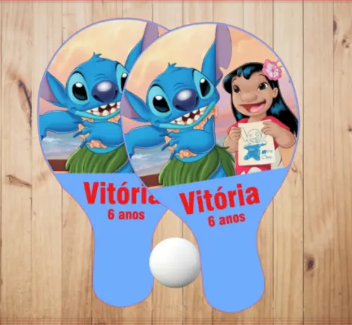 15 pares de Raquetes de Ping Pong Personalizadas Lilo e Stitch