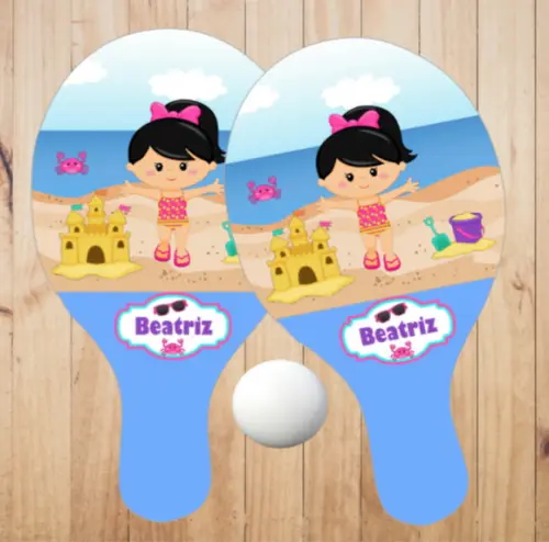 15 pares de Raquetes de Ping Pong Personalizadas Praia Menina