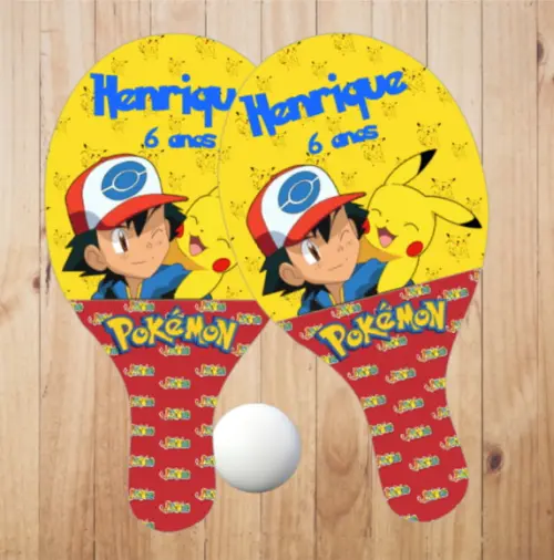 15 pares de Raquetes de Ping Pong Personalizadas Pokemon