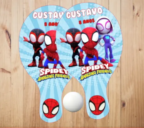 15 pares de Raquetes de Ping Pong Personalizadas Spidey e Seus Amigos