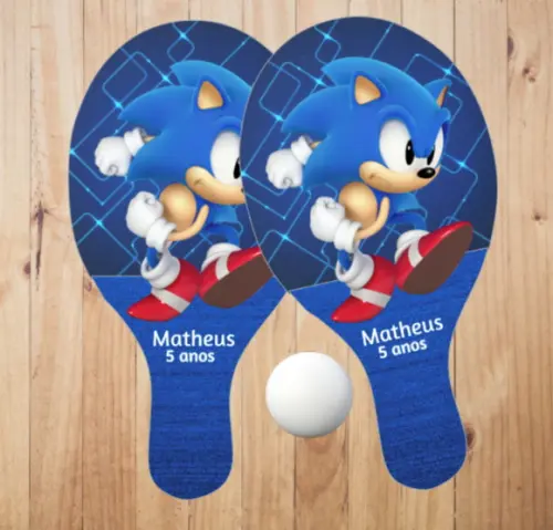 15 pares de Raquetes de Ping Pong Personalizadas Sonic