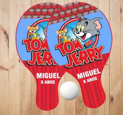 15 pares de Raquetes de Ping Pong Personalizadas Tom e Jerry