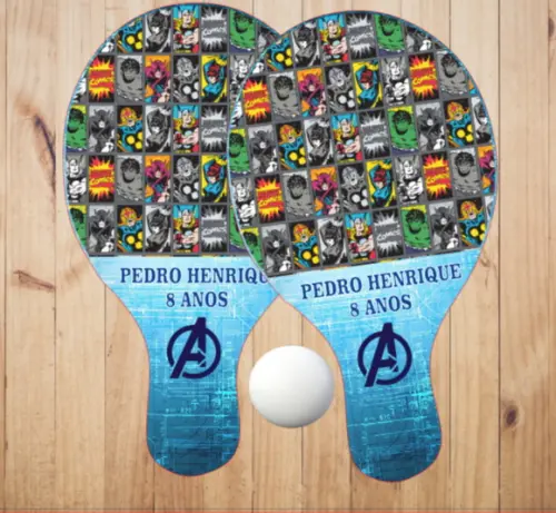 15 pares de Raquetes de Ping Pong Personalizadas Vingadores