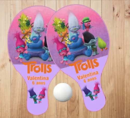 15 pares de Raquetes de Ping Pong Personalizadas Trolls