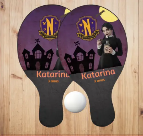 15 pares de Raquetes de Ping Pong Personalizadas Wandinha