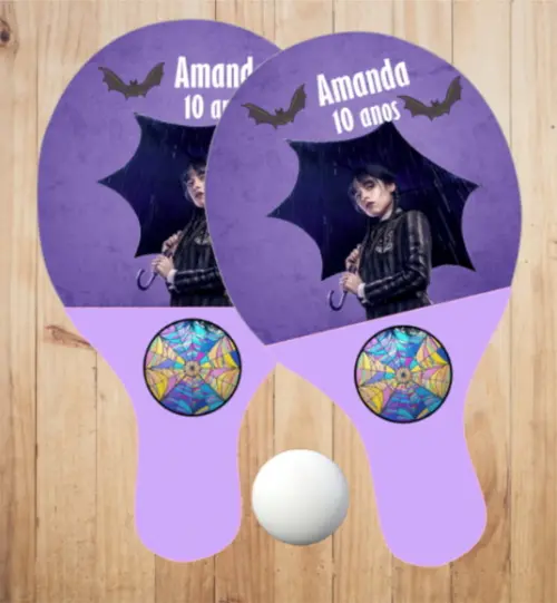 15 pares de Raquetes de Ping Pong Personalizadas Wandinha