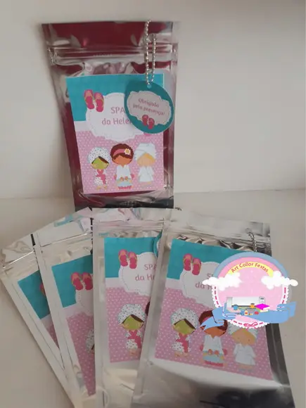 15 saquinhos Zip Lock Spa com tag e correntinha