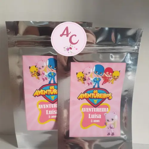 15 Saquinhos Zip Lock os Aventureiros  Lucas Neto