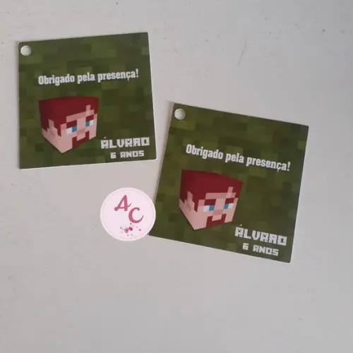 30 Tags Quadrada Minecraft