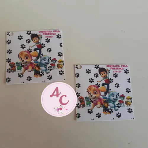 30 Tags Quadrada Patrulha Canina