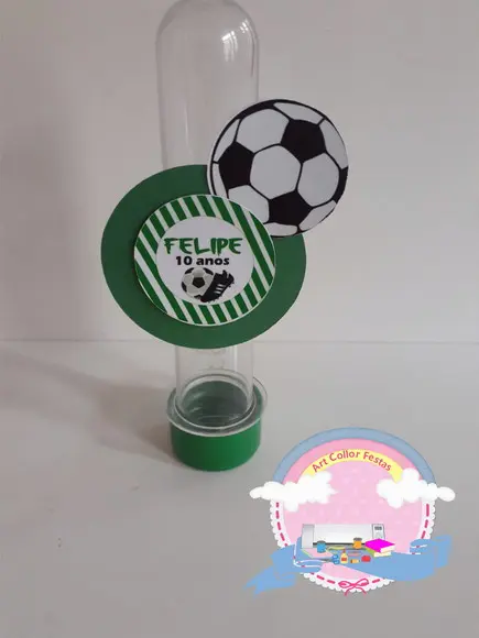 15 Tubetes com Aplique Futebol