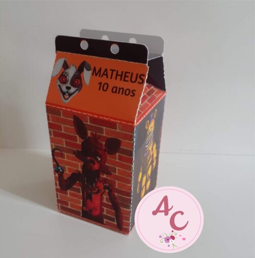 10 Caixas Milk Personalizada Five Nights At Freddy